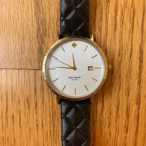 Kate Spade Watch with Black Quilted Leather Band